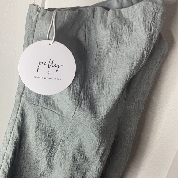 Textured paisley fabric, one  shoulder mini dress - Picture 3 of 5